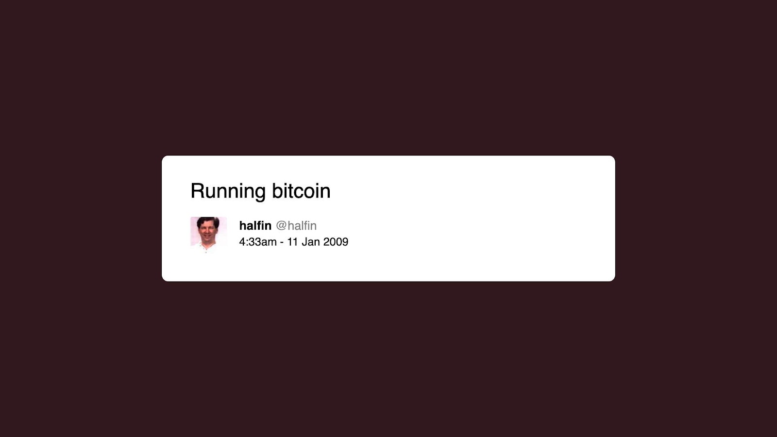 Hal Finney first bitcoin tweet