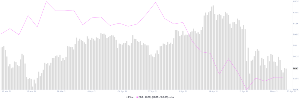 BTC Supply Distribution by Santiment