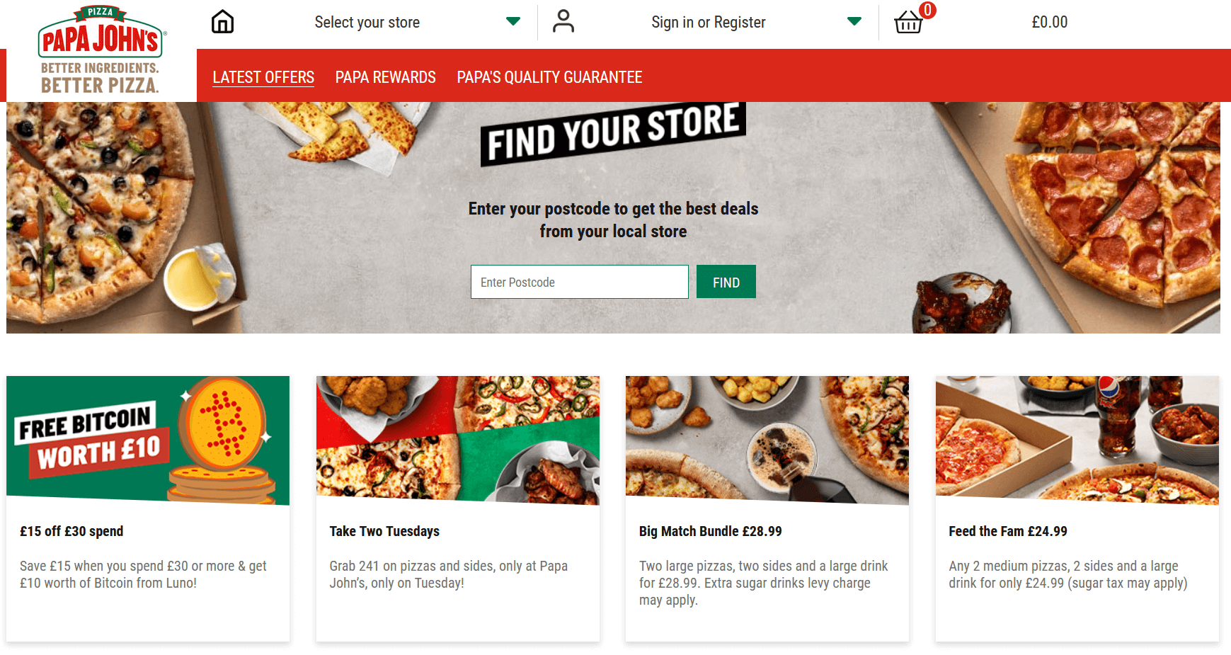 free Bitcoin with Papa John's