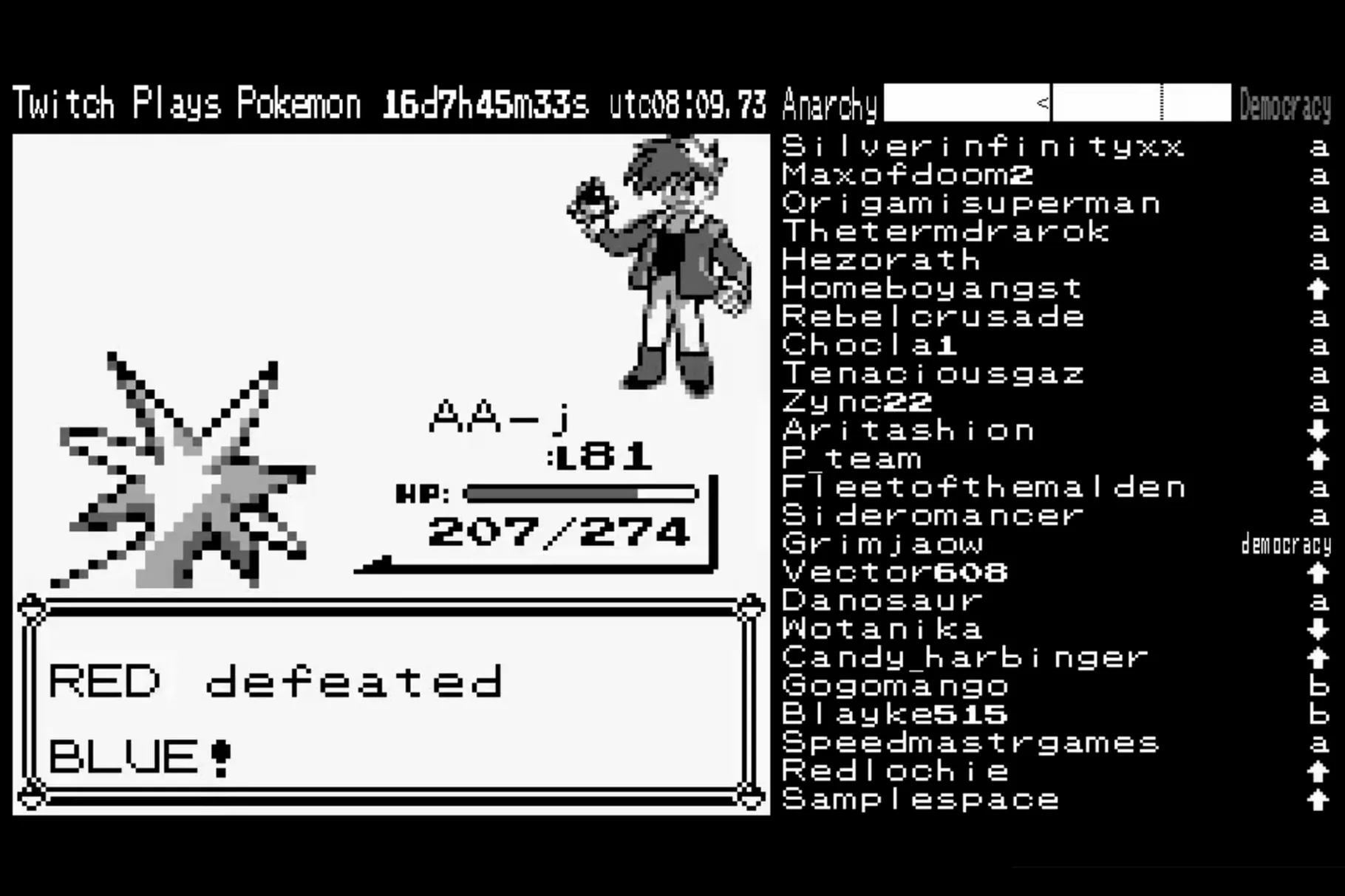 AA-j (Zapdos) wins a battle!